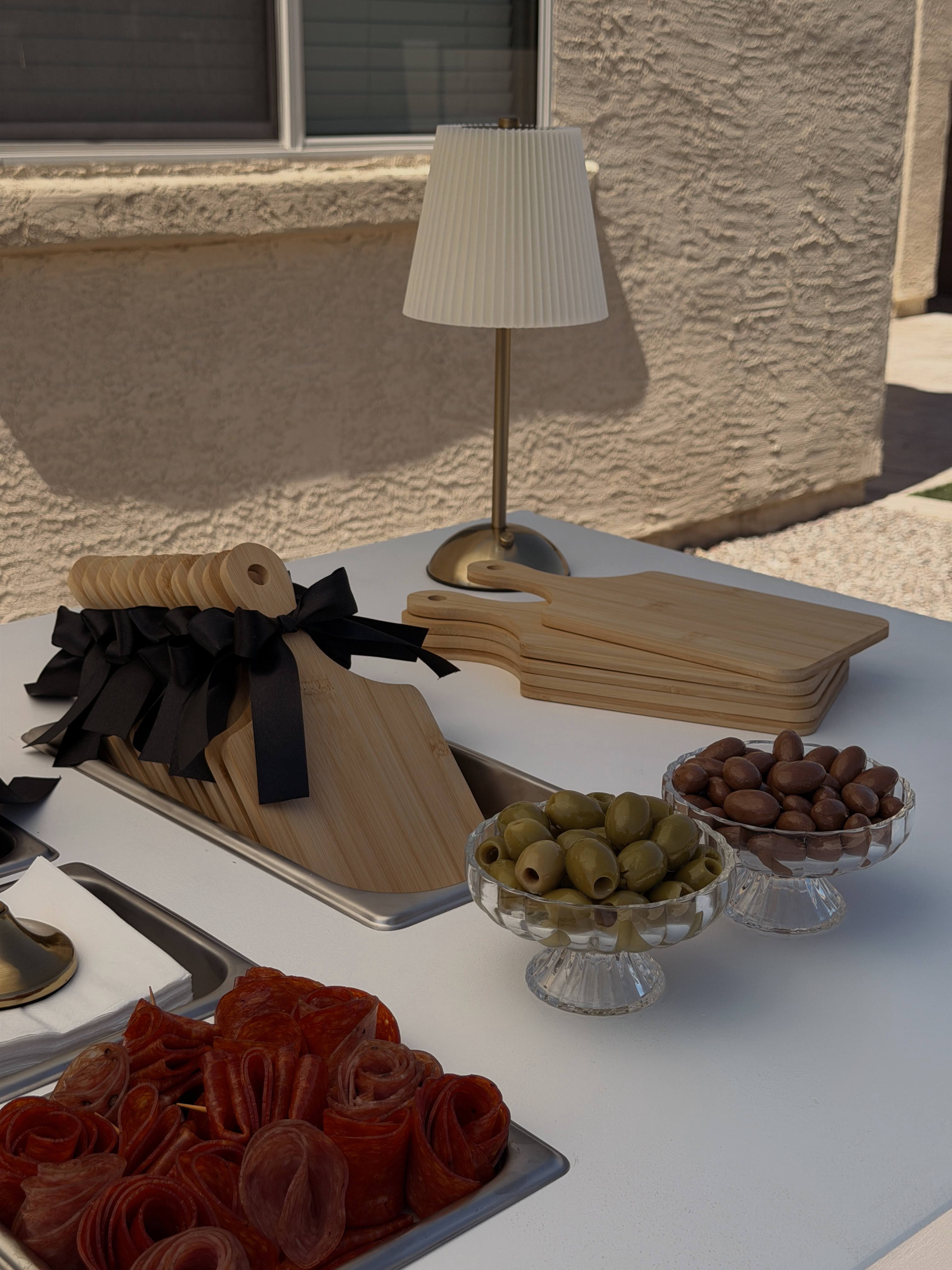 Solás mobile charcuterie cart, fully styled
